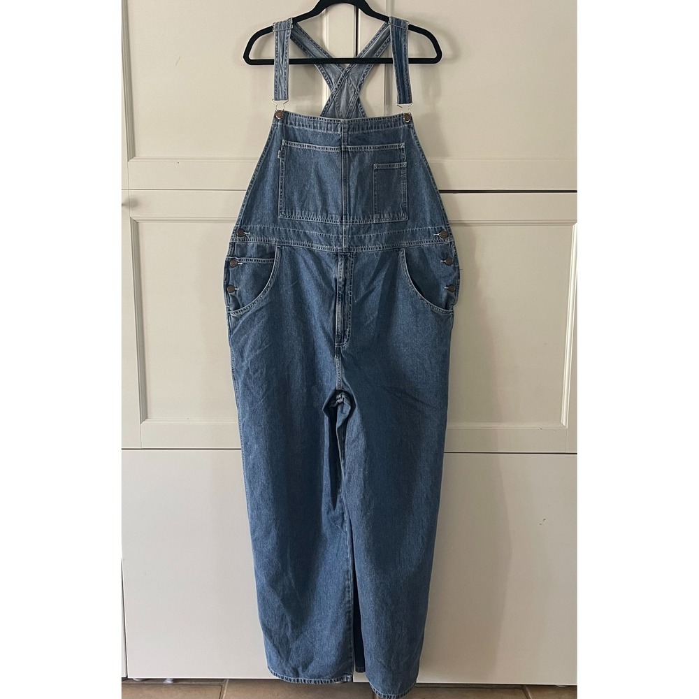 Levis Denim‎ Overalls Mens XL Blue Medium Wash Cotton Straight Leg